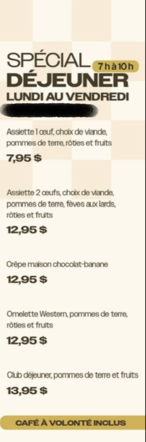 Promo déjeuner Promo déjeuner